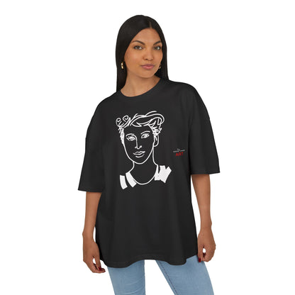 Unisex Ultra Heavy Cotton Box Tee - Motiv: Front Lars, Weiß auf Schwarz, 30 cm