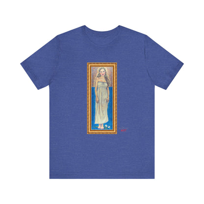 Unisex Jersey Short Sleeve Tee - Motiv: Front Marie, H 35,5 cm Goldrahmen
