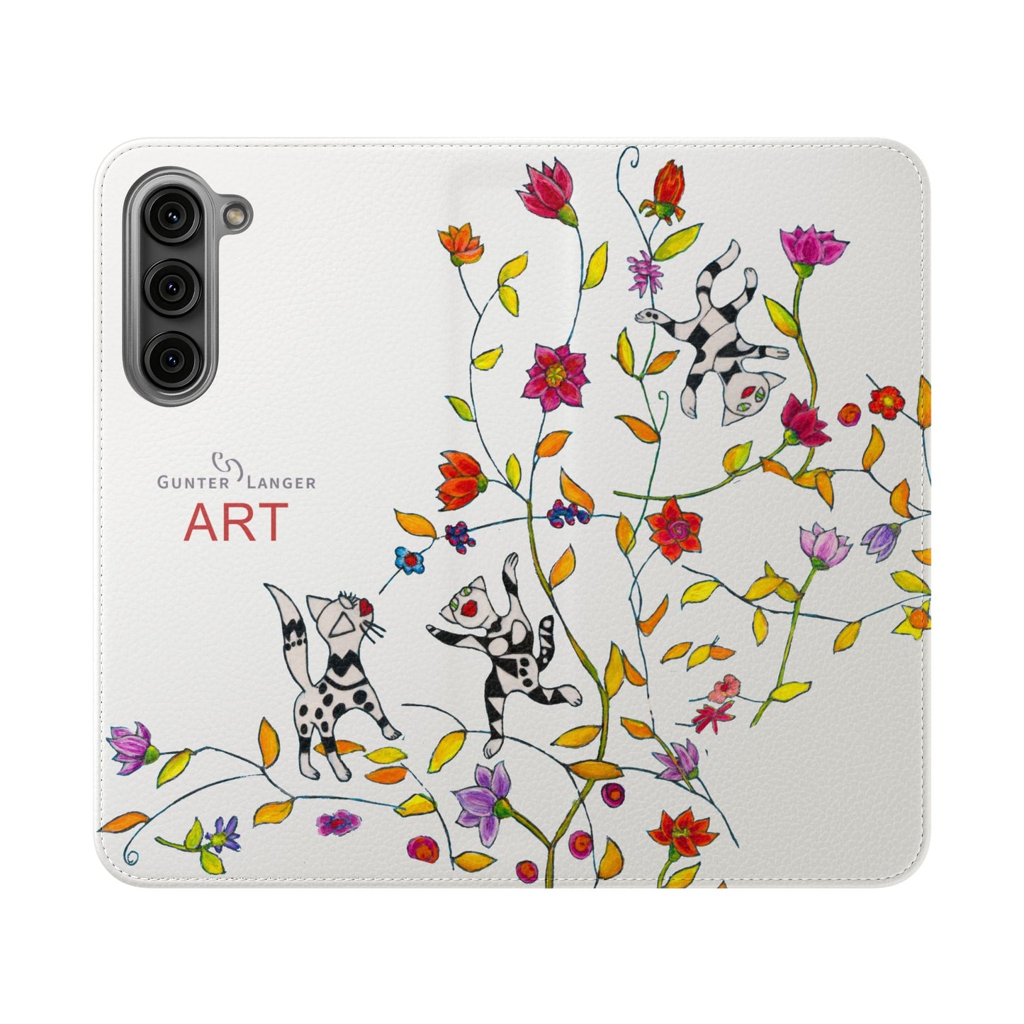 Flip Cases - Motiv: Drei Karierte Katzen auf weiß