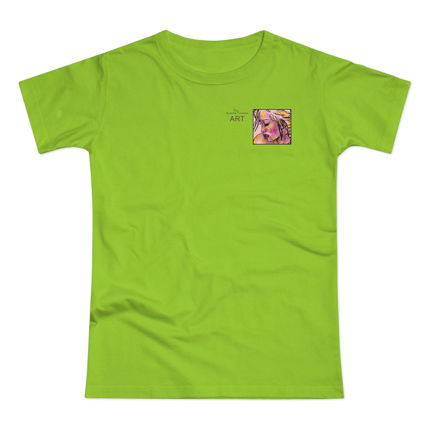 Single Jersey Women's T-shirt - hell - Motiv: Lilli, Ausschnitt, H 6,5 cm