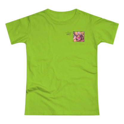 Single Jersey Women's T-shirt - hell - Motiv: Lilli, Ausschnitt, H 6,5 cm