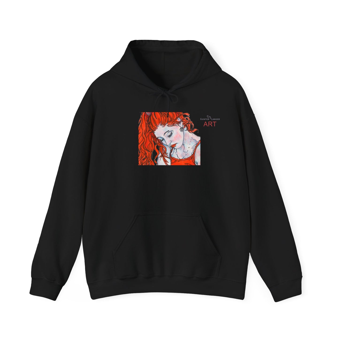 Unisex Heavy Blend™ Hooded Sweatshirt - Motiv: Front Julia (klein 16,5 cm) & Rückseite Julia, H 43 cm