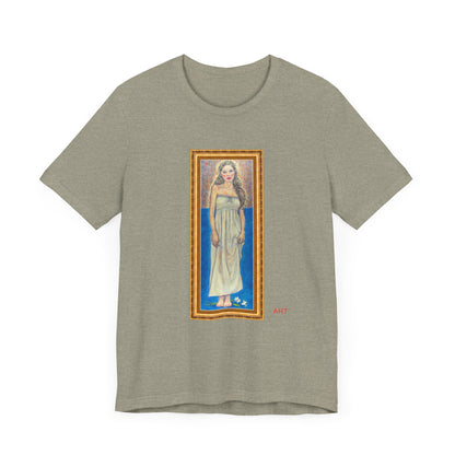 Unisex Jersey Short Sleeve Tee - Motiv: Front Marie, H 35,5 cm Goldrahmen