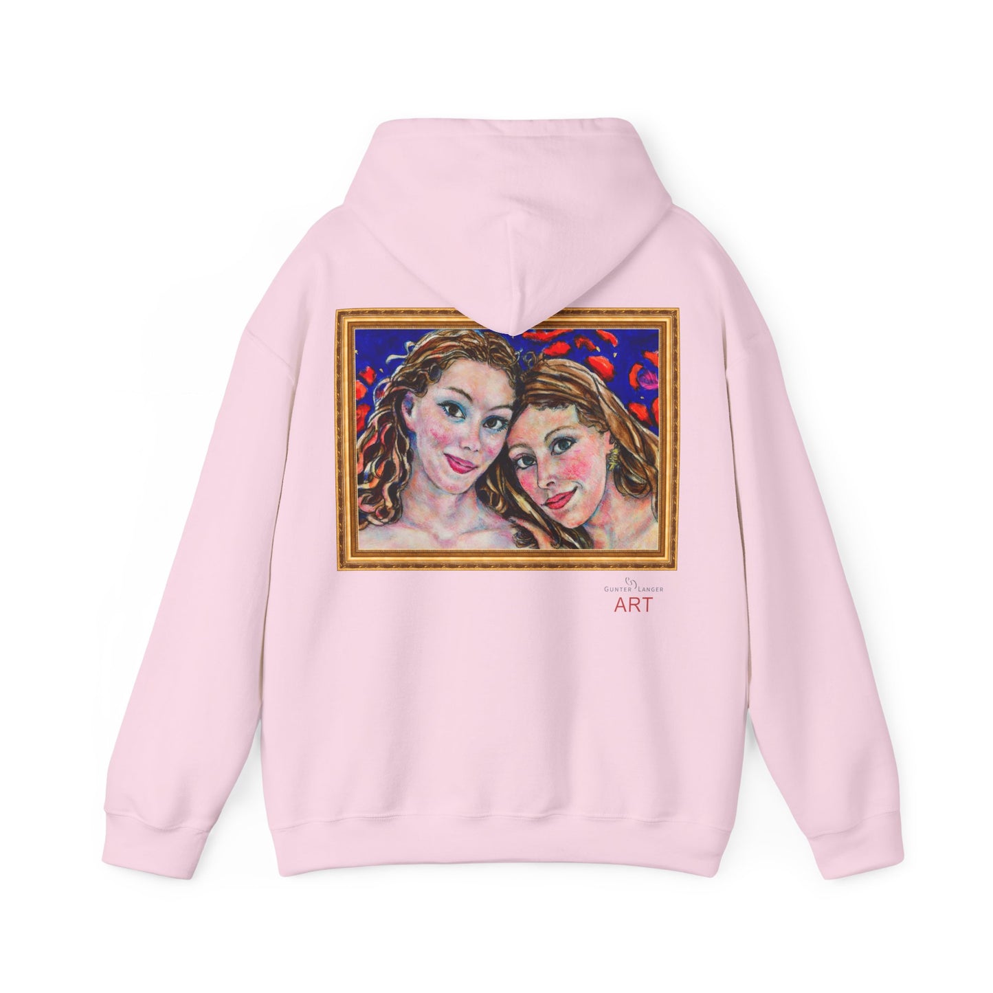 Unisex Heavy Blend™ Hooded Sweatshirt - Motiv: Frontseite Augen & Rückseite Freundinnen, (gerahmt, H 29 cm)