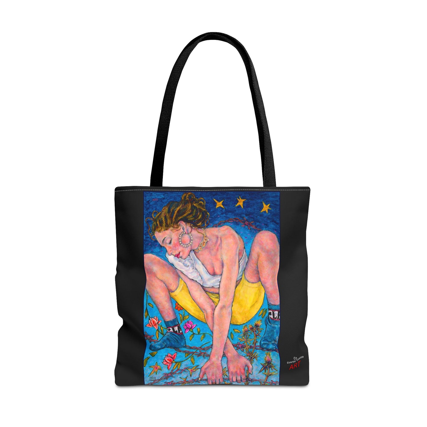 Tote Bag (AOP) - Motiv: Alva & Ida, Schwarz