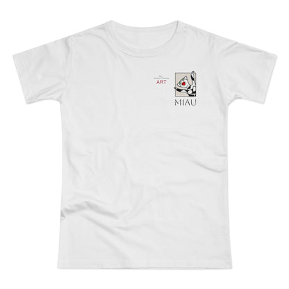 Single Jersey Women's T-shirt - hell - Motiv: Miau, H 7 cm