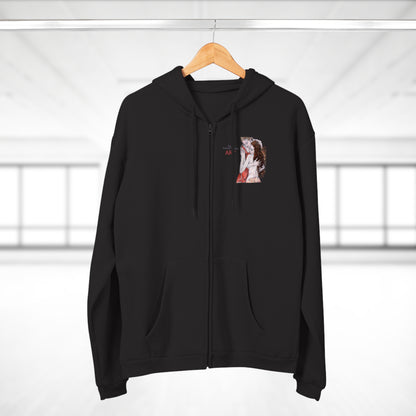 Unisex Hooded Zip Sweatshirt - Motiv: Front Bei dir, H 11 cm & Rückseite Bei dir, H 49 cm