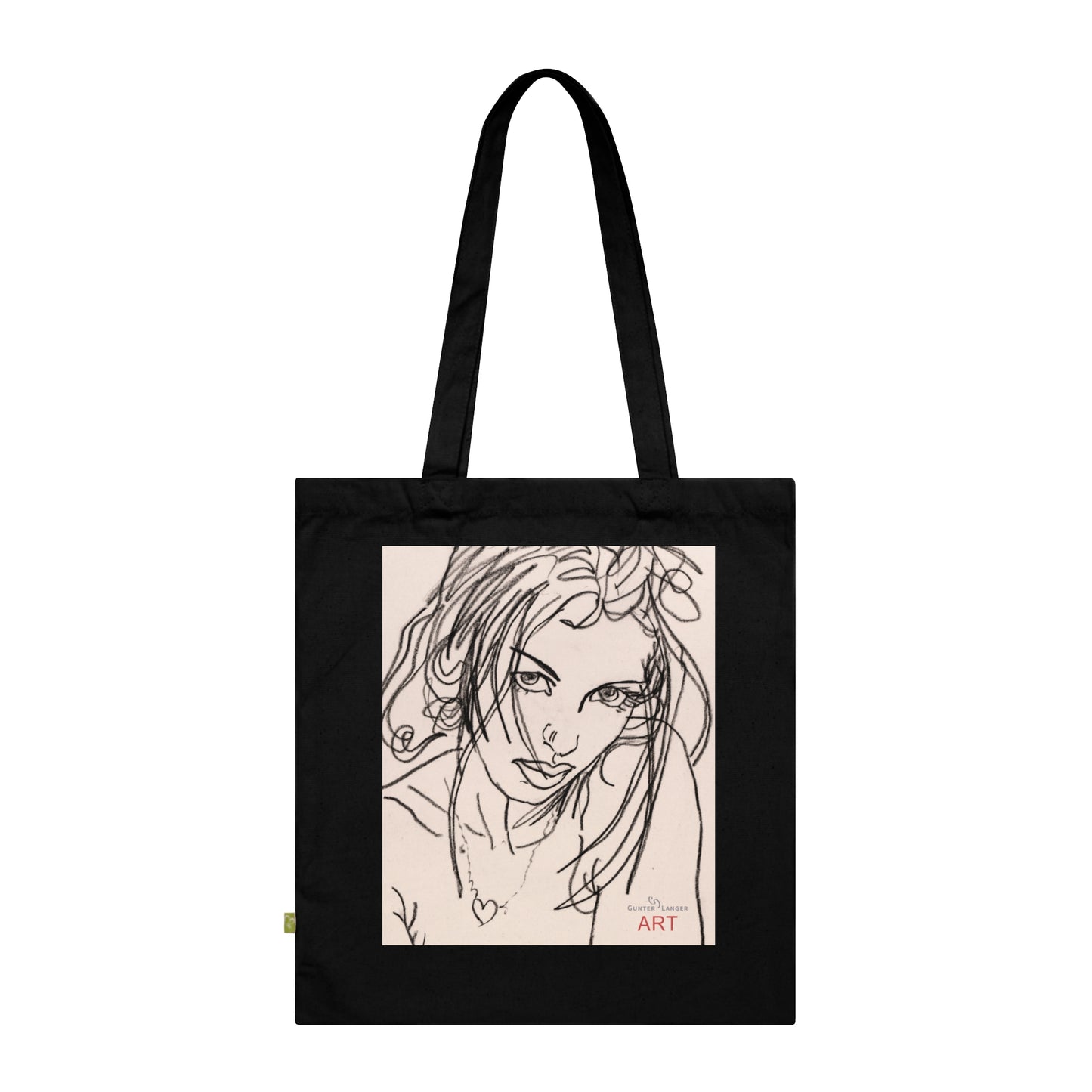 Organic Cotton Tote Bag - Motiv: Rosalie,  einseitig bedruckt, H34 cm