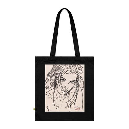 Organic Cotton Tote Bag - Motiv: Rosalie,  einseitig bedruckt, H34 cm