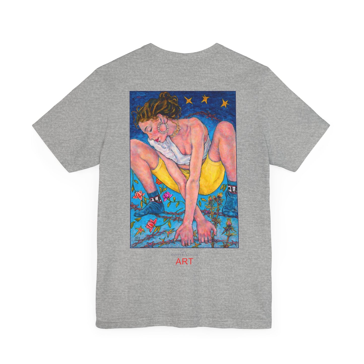 Unisex Jersey Short Sleeve Tee - Motiv: Front Alva, H 26 cm & Rückseite Alva, H 41 cm