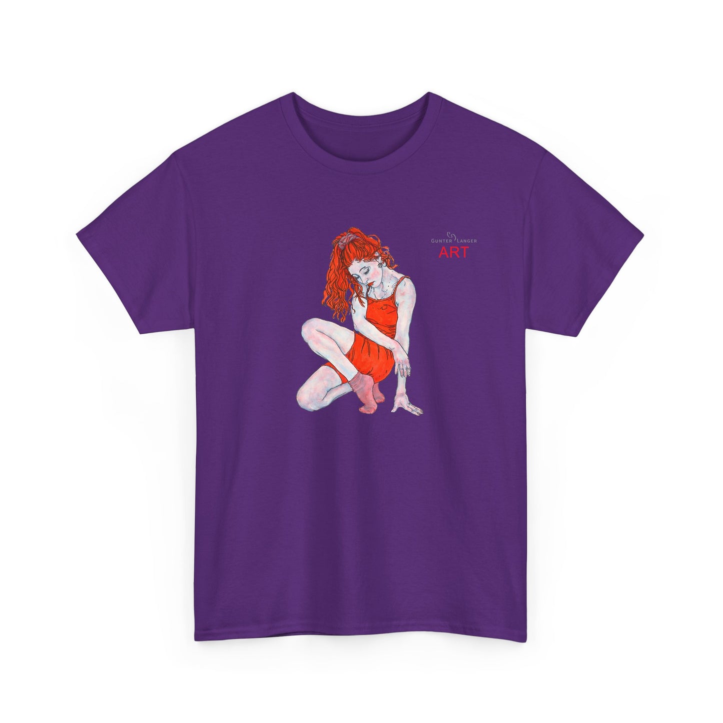 Unisex Heavy Cotton Tee - Motiv:  Front Julia, H25 cm & Rückseite Julia, H 49 cm
