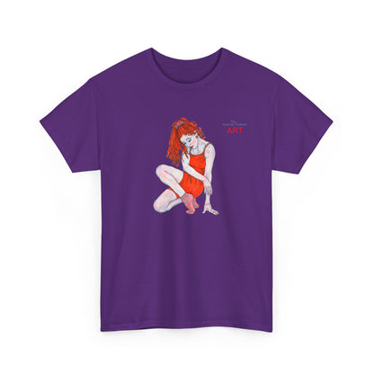 Unisex Heavy Cotton Tee - Motiv:  Front Julia, H25 cm & Rückseite Julia, H 49 cm