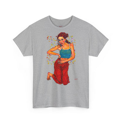Unisex Heavy Cotton Tee - Motiv: Motiv Lea, Ranken, 49cm, Neck Label