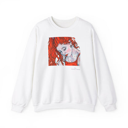 Unisex Heavy Blend™ Crewneck Sweatshirt - Motiv: Front Julia (Ausschnitt, 21,5 cm) & Rückseite Julia, H 43 cm