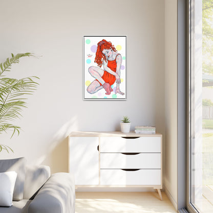 Matte Canvas, Framed (Multi-color) - Motiv:  Julia, Farbkreise, Format groß, H 91,4 bis 152,4 cm