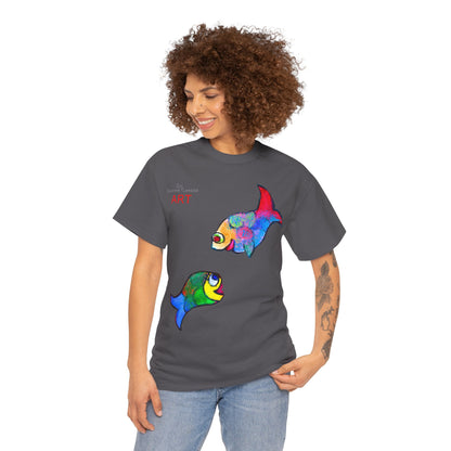 Unisex Heavy Cotton Tee - Motiv: Front Zwei Fische zueinander