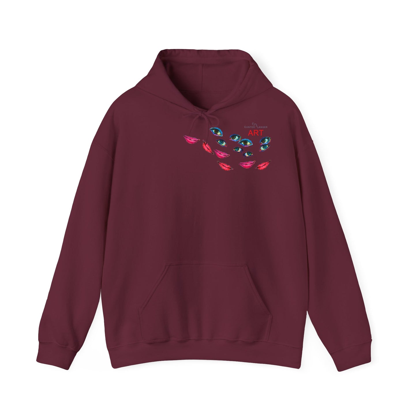 Unisex Heavy Blend™ Hooded Sweatshirt - Motiv: Frontseite Augen & Rückseite Freundinnen, (gerahmt, H 29 cm)
