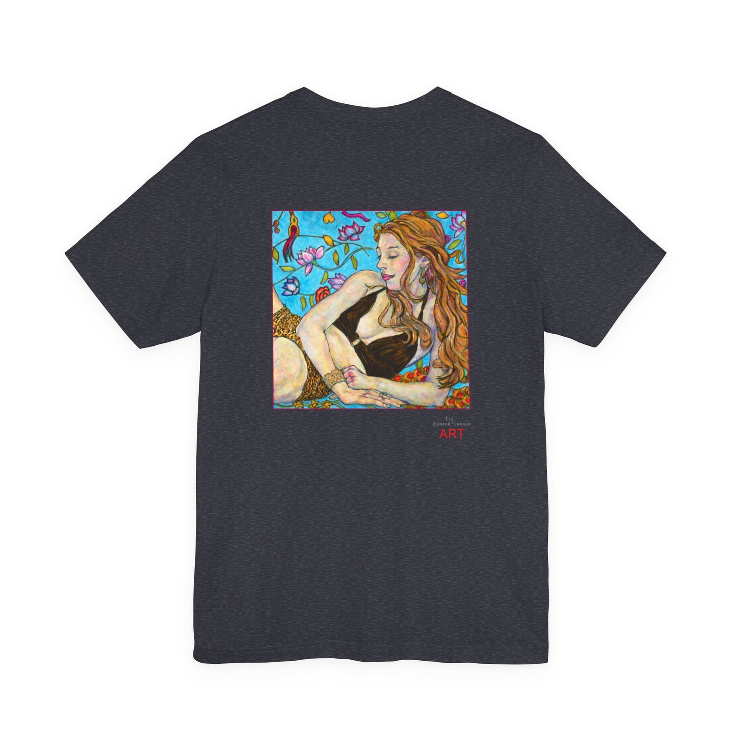 Unisex Jersey Short Sleeve Tee - Motiv: Ida (Ausschnitt H 5,8 cm) & Rückseite Ida, H 26 cm