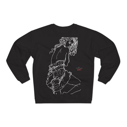 Unisex Crew Neck Sweatshirt (EU) - Motiv: Front Giselle, H 49 cm & Rückseite Giselle,  H 49 cm (weiß)