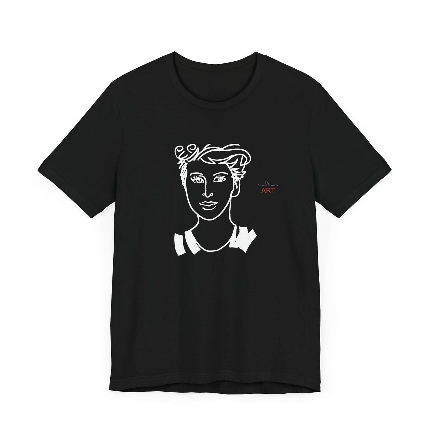 Unisex Jersey Short Sleeve Tee - Motiv: Front H 24,5 cm Lars.  & Rückseite Lars, H 38 cm (weiß)