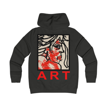 Girlie College Hoodie - Motiv Front "Ria", H 16,5 cm & Rückseite "Ria", H 49 cm