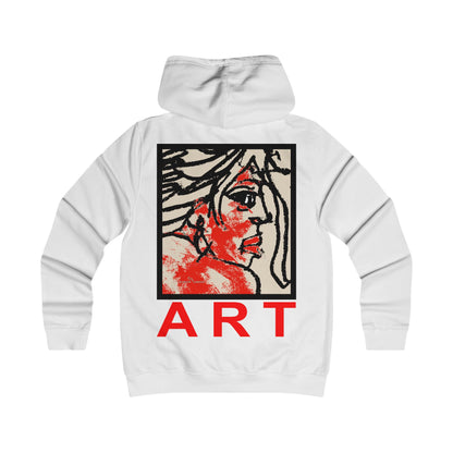 Girlie College Hoodie - Motiv Front "Ria", H 16,5 cm & Rückseite "Ria", H 49 cm