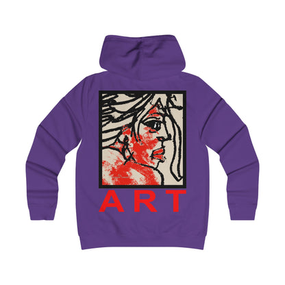 Girlie College Hoodie - Motiv Front "Ria", H 16,5 cm & Rückseite "Ria", H 49 cm