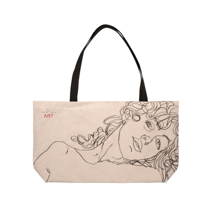 Weekender Tote Bag - Front Karla & Rückseite Lisa, Natur