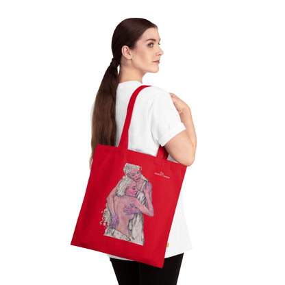 Organic Cotton Tote Bag - Motiv: Zuflucht & Hanna (violett), zweiseitig bedruckt