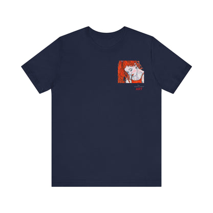 Unisex Jersey Short Sleeve Tee - Motiv: Front Julia (Ausschnitt) & Rückseite Julia, H 49 cm
