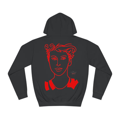 Unisex College Hoodie - Motiv: Front Logo & Rückseite Lars rot