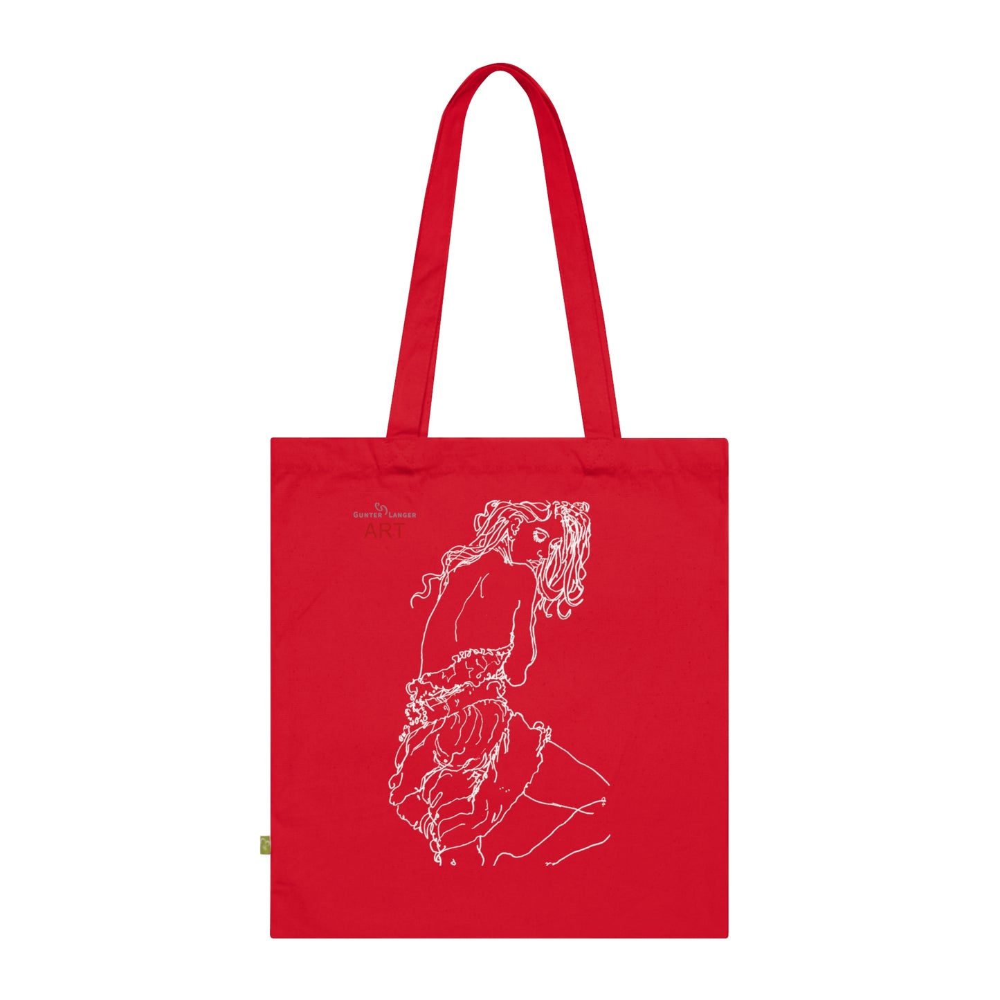 Organic Cotton Tote Bag - Motiv :Giselle (weiß), einseitig bedruckt, H 30 cm