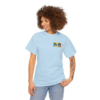 Unisex Heavy Cotton Tee - Motiv Augen & Frechdax, Neck Label