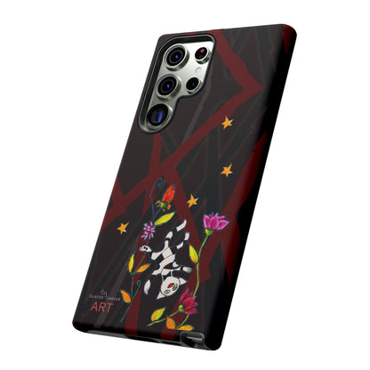 Tough Cases - Google Pixel - Samsung Galaxy - Motiv: Katze schwebt und Ranken, H 7,73 cm, Mikado3