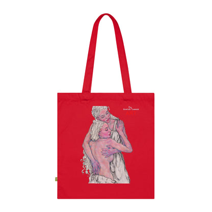 Organic Cotton Tote Bag - Motiv: Zuflucht & Hanna (violett), zweiseitig bedruckt