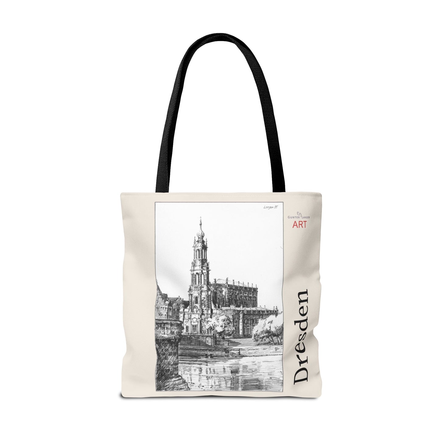 Tote Bag (AOP) - Motiv: Dresden -  Hofkirche, Bleistift