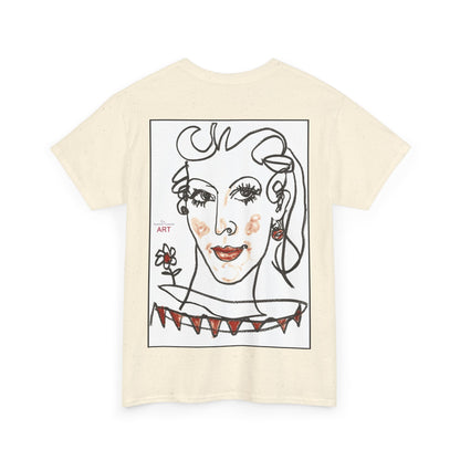 Unisex Heavy Cotton Tee - Motiv:  Front Lina H 11 cm & Rückseite Lina, H 49 cm, Neck Label