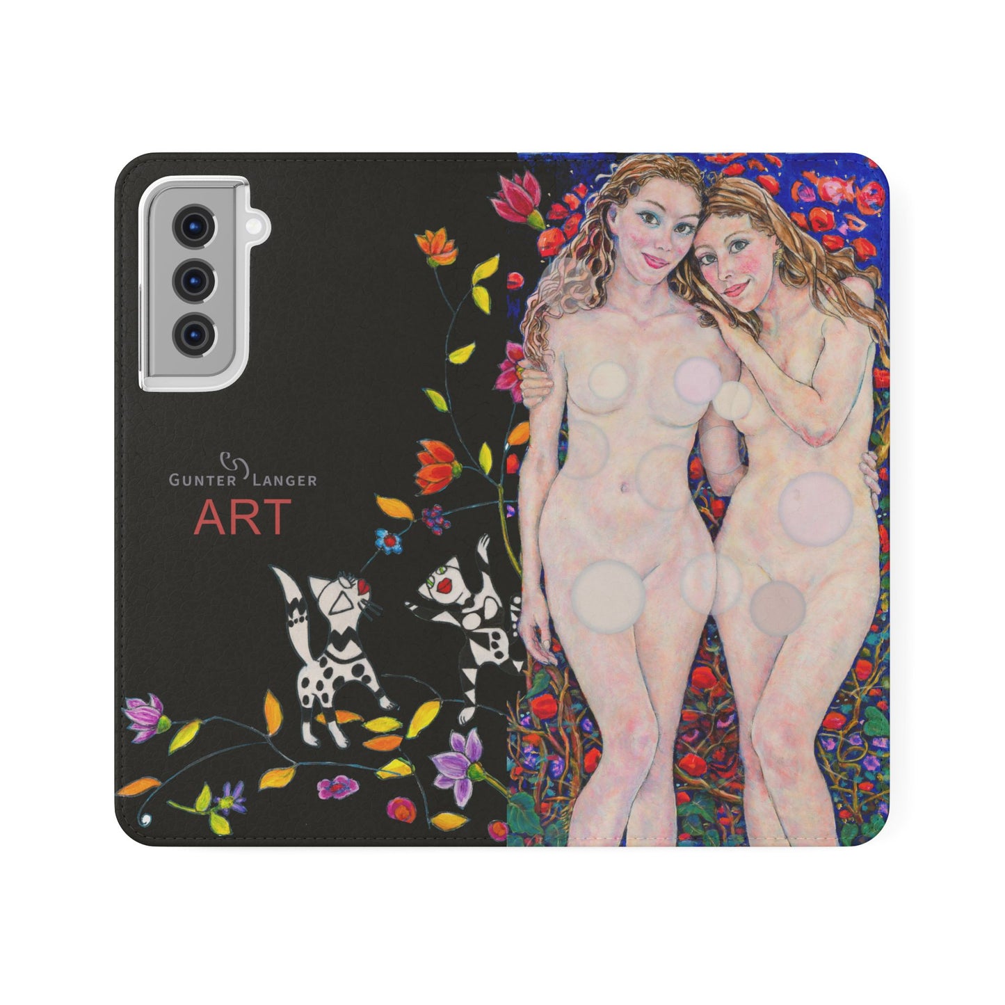 Flip Cases - Motiv: Waldnymphen, Schwarz, Seifenblasen