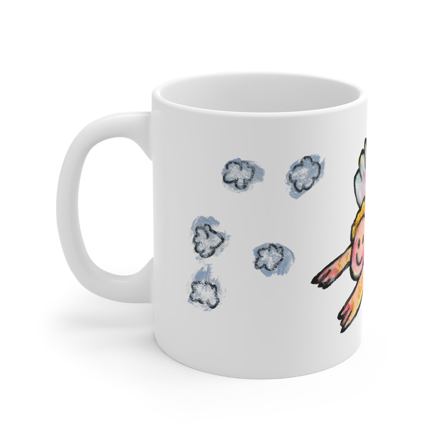 Ceramic Mug (EU) - Motiv: Engel 3 mit Schneeflocken