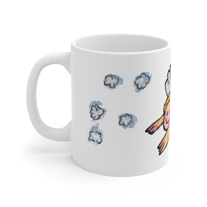 Ceramic Mug (EU) - Motiv: Engel 3 mit Schneeflocken