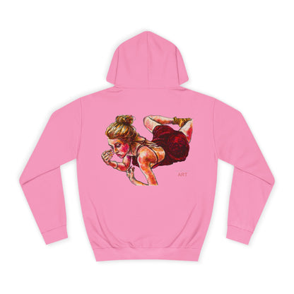 Unisex College Hoodie - Motiv: Front, Marla (Ausschnitt H 10 cm) & Rückseite Marla, H30 cm