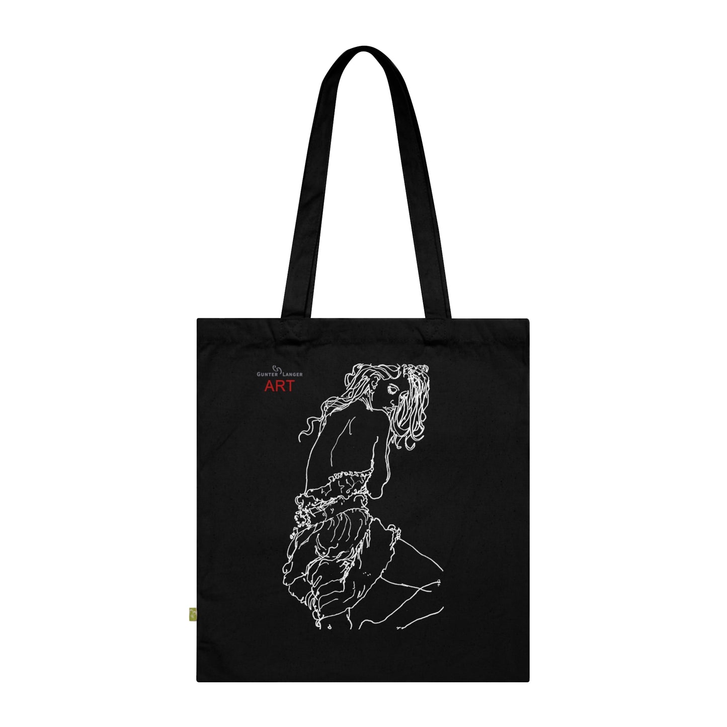 Organic Cotton Tote Bag - Motiv :Giselle (weiß), einseitig bedruckt, H 30 cm