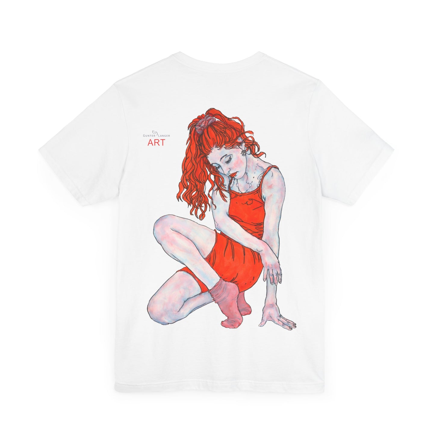 Unisex Jersey Short Sleeve Tee - Motiv: Front Julia (Ausschnitt) & Rückseite Julia, H 49 cm