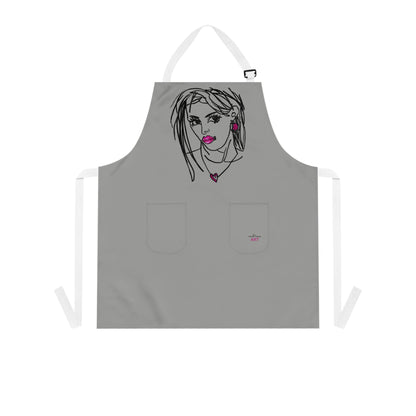 Apron (AOP) - Motiv: Raja, Graugrün H 32 cm