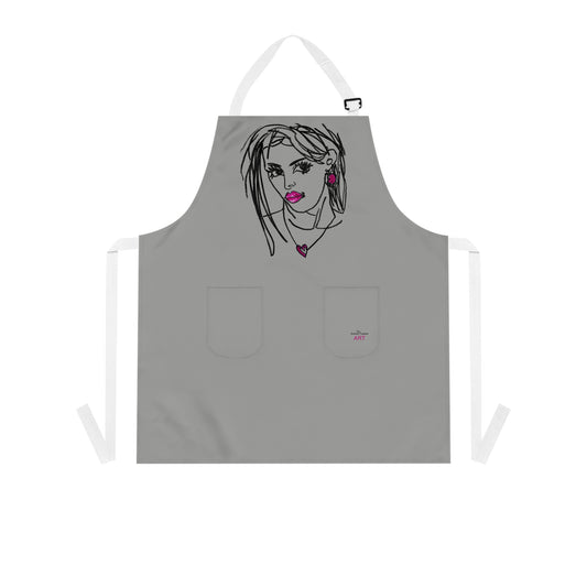Apron (AOP) - Motiv: Raja, Graugrün H 32 cm