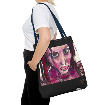 Tote Bag (AOP) - Motiv: Front Lola & Rückseite Lola, Schwarz