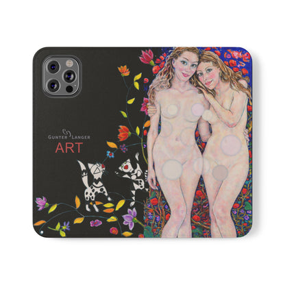 Flip Cases - Motiv: Waldnymphen, Schwarz, Seifenblasen