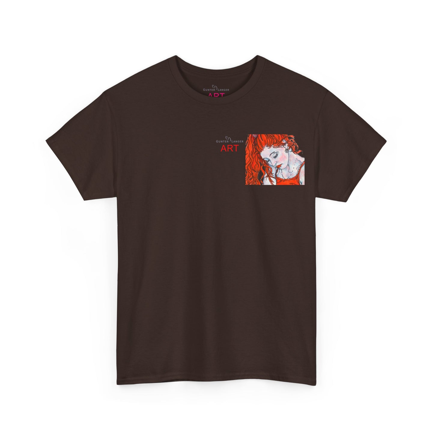 Unisex Heavy Cotton Tee - Motiv:  Front Julia, Ausschnitt & Rückseite Julia, H 49 cm N-Label