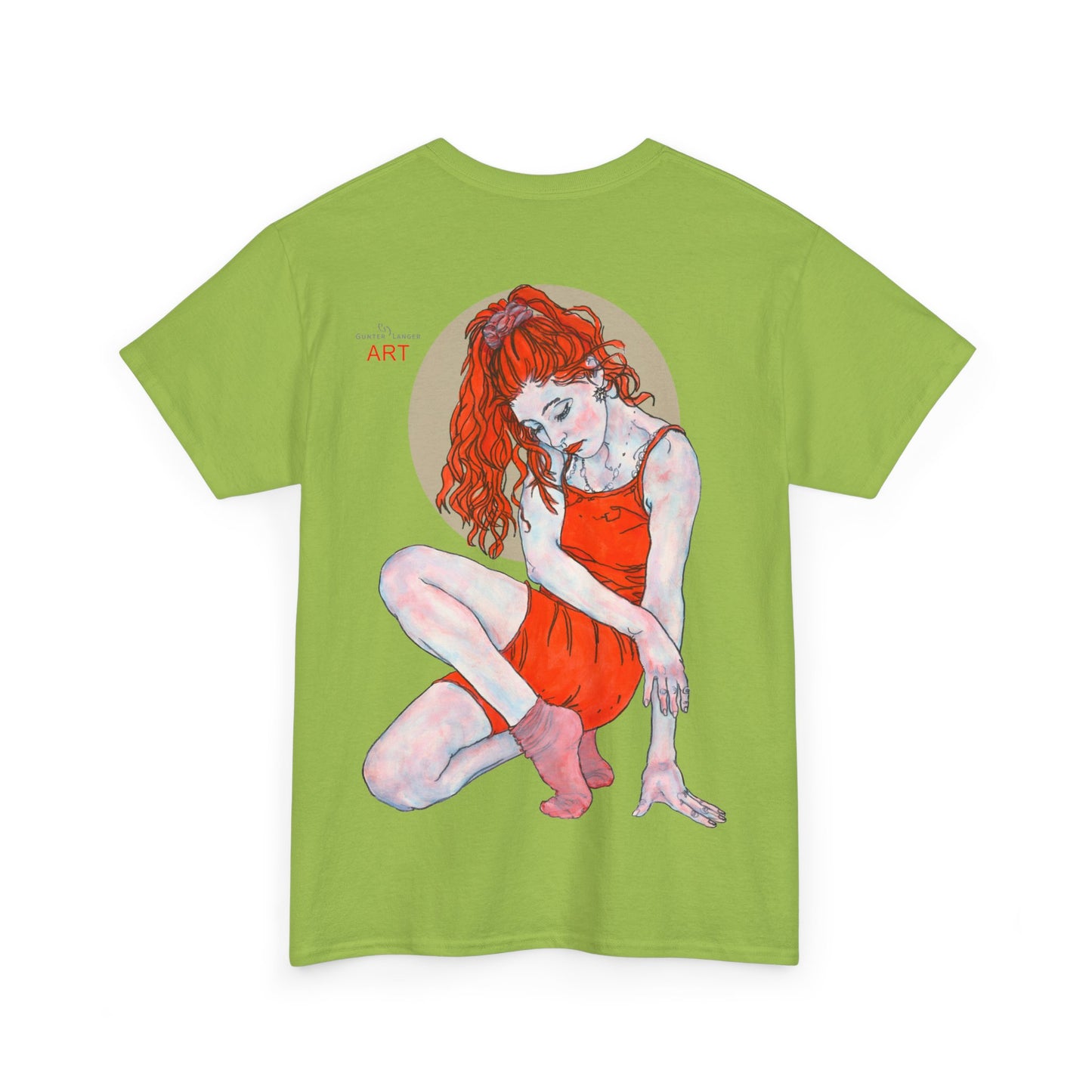 Unisex Heavy Cotton Tee - Motiv:  Front Julia, Ausschnitt & Rückseite Julia, H 49 cm, Aura, N-Label