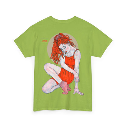Unisex Heavy Cotton Tee - Motiv:  Front Julia, Ausschnitt & Rückseite Julia, H 49 cm, Aura, N-Label